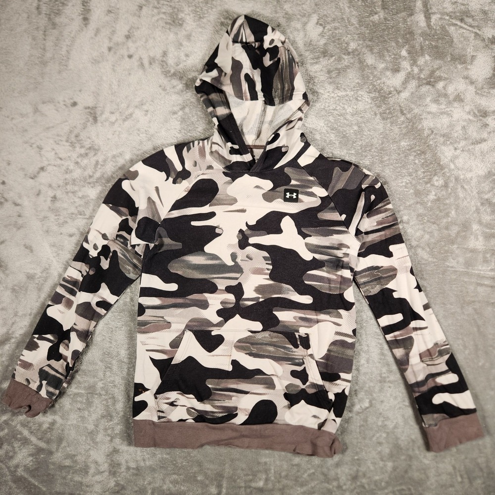 Under Armour Hoodie Kids YXL 1373554 Black Camo Rival Fleece EUC